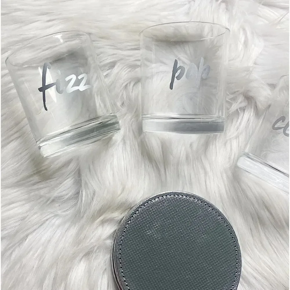 Champagne Glasses and Coaster Five Piece Gift Set Silver